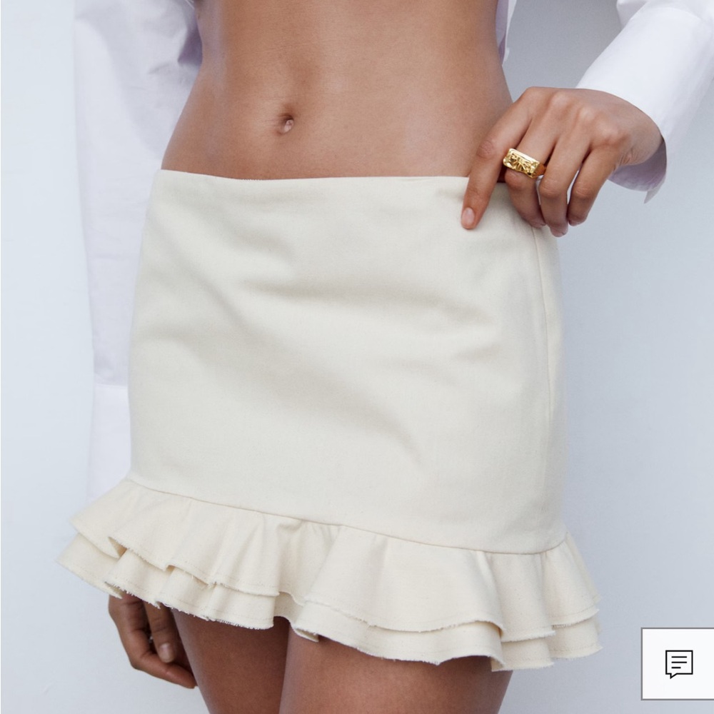Ruffle cotton Mini-Skirt M